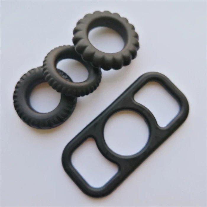 Pack of 4 Silicone Rooster Penis Rings for Men Enhancing Orgasm and Erection Sex Toys