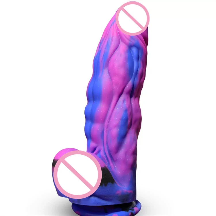 Female Masturbation Gradient Color Realistic Liquid Silicone Super Big Size Huge Thick Dildos XXXL
