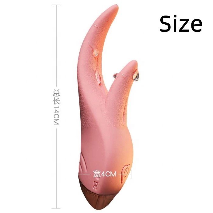 Women's Dual Tongue Vibrator with 10 Frequencies Realistic Clitoris Stimulation Product