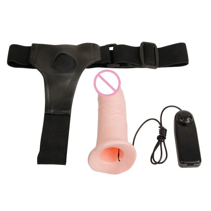 Sex Toys for Male Size Fetish Extension Realistic Vibrating Hollow Strap on Dildo for Men