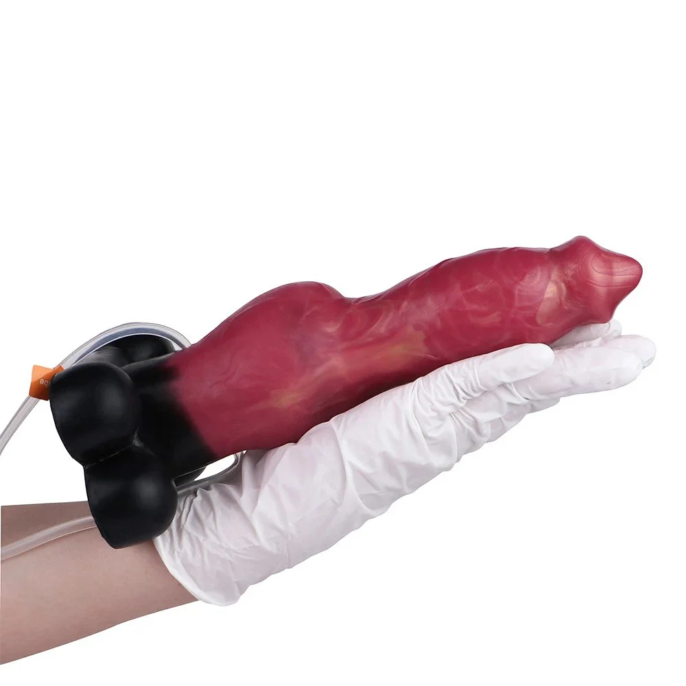 Fantasy Dog Penis Inflatable Water Spray Dildo Soft Silicone Female Masturbator Adult Fun Sex Toys