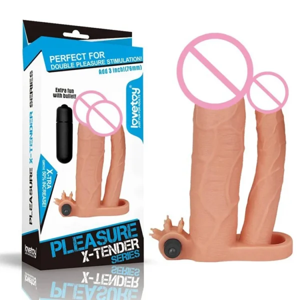 Flesh Waterproof Delay Ejaculation Double-Headed Vibrating Penis Huge Dildo Toy