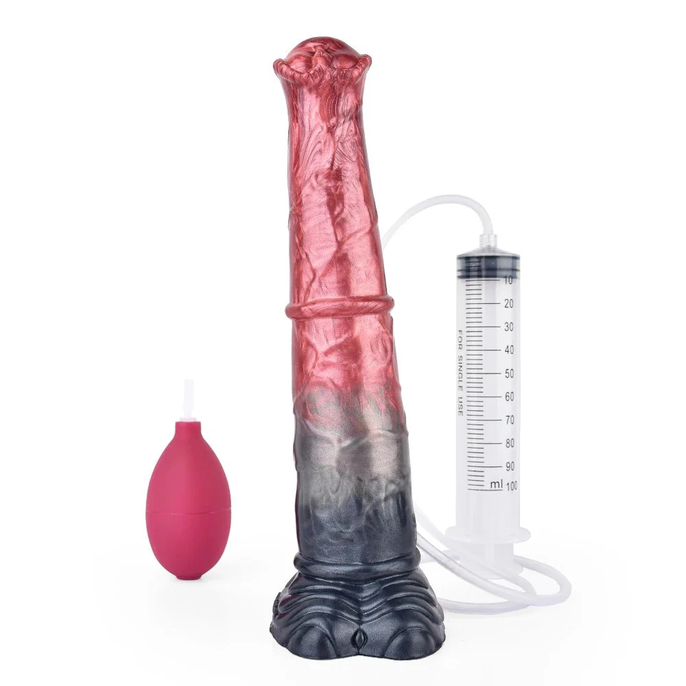 Fantasy Ejaculation Horse Dildo Spray Liquid Penis Huge Thick Dildo alien Cock with Suction Cup