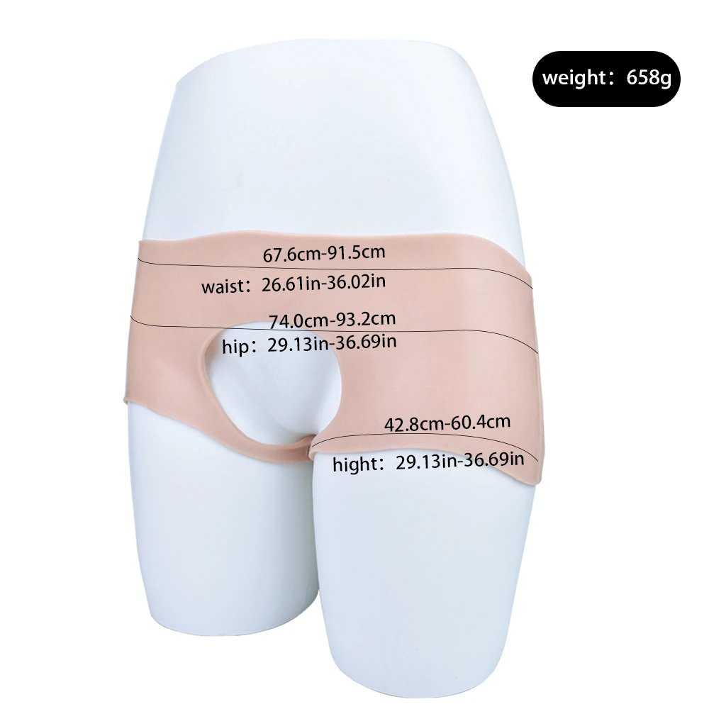 Realistic Silicone Butt Lift Pants Women's Panties Cosplay Accessories,sissy Pants,Silicone Pants Hip Enhancer Open Crotch