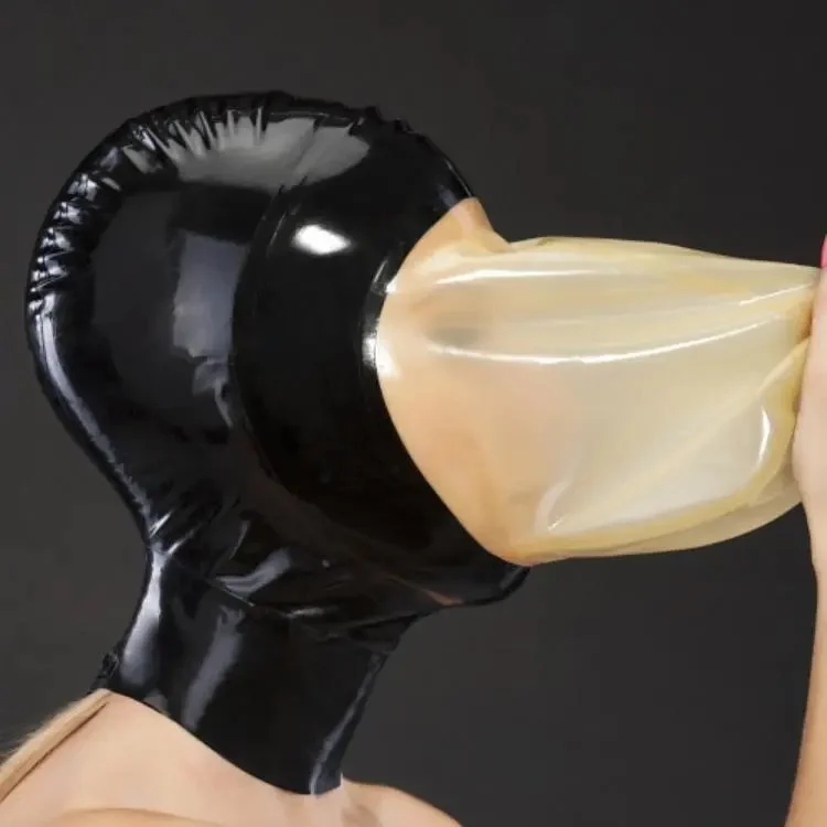Adult Toys Sexy Rubber Head Cover Latex Mask with Zipper Role Play Cosplay Fetish Latex Mask