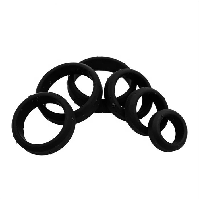 Silicone Male Cock Ring Penis Ring TPE Material Soft Feature 6 Different Sizes Sex Products for Delay Ejaculation