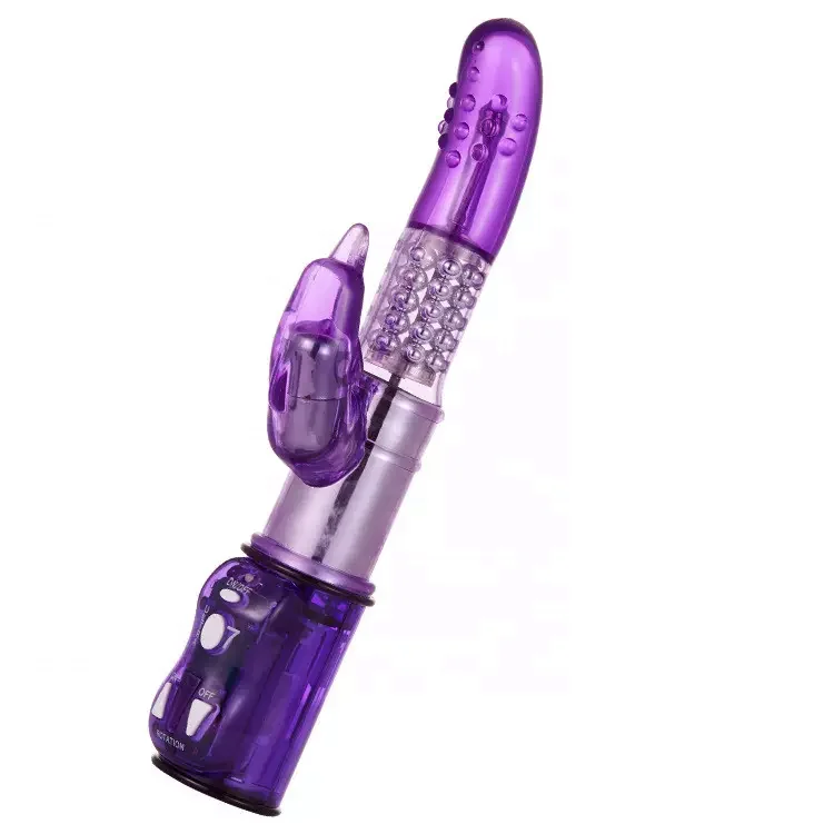 Sex Toys for Women Double Motor Purple Dolphin G Spot Thrusting Vibrator 360 Rotating Dildo