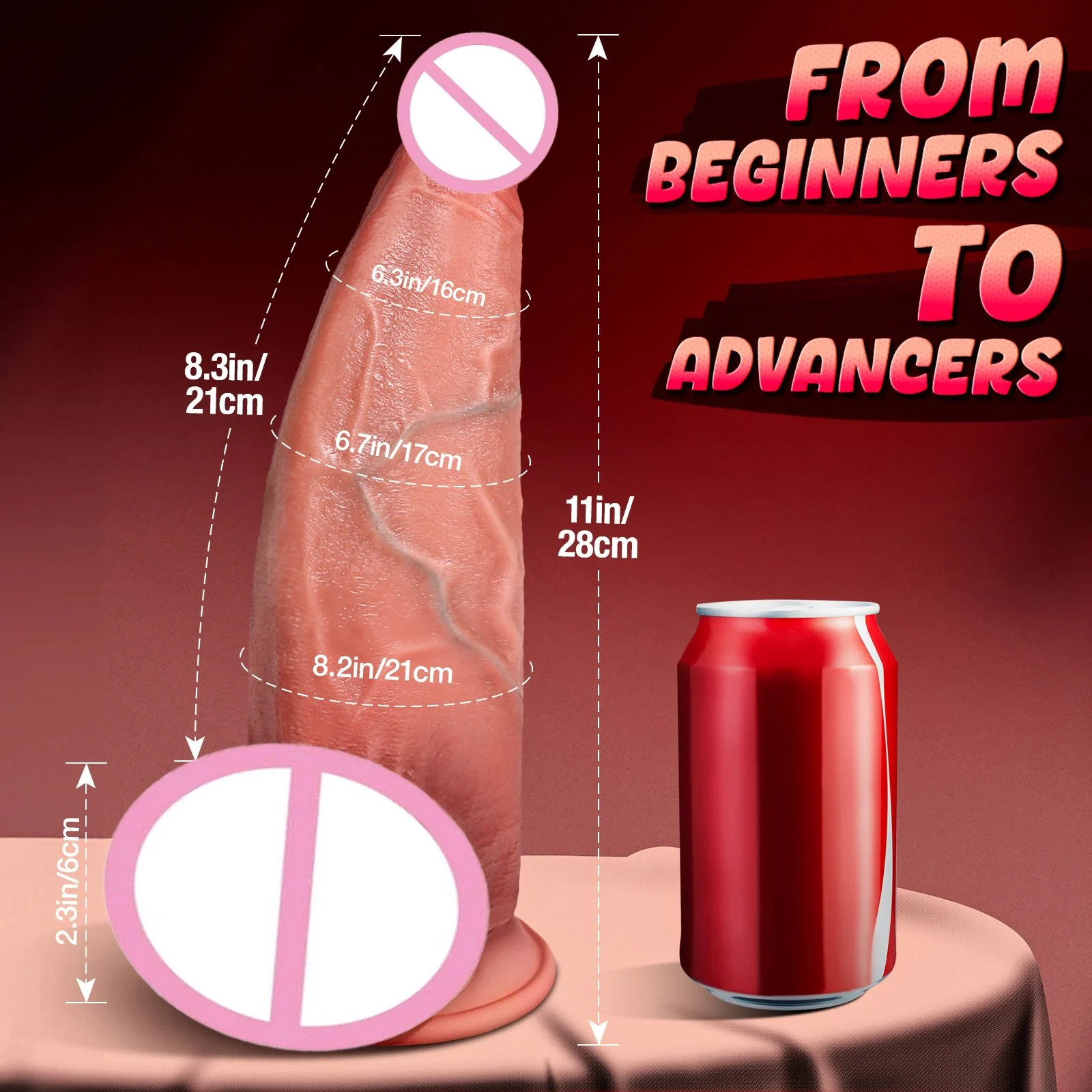 Sexy Realistic Giant Soft Silicone Dildo Vibrator Waterproof Eco-Friendly Portable for Women Men