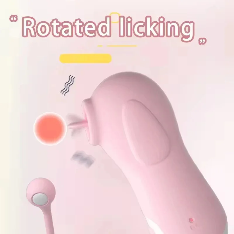 Silicone Rose Vibrator With 10 Modes Sex Toy for Clitoris and Breasts Tongue-Licking Cups Included