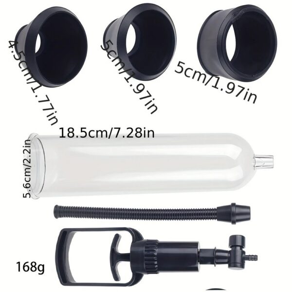 Men's Silicone Man Vacuum Pump Cock Ring Penis Extender Enhancer Air Suction Enhancement Device Sex Toy for Penis Enlargement