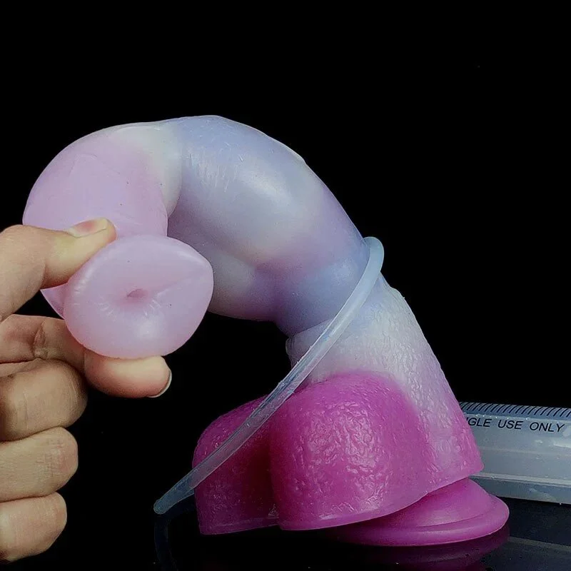 Huge Ejaculating Dog Knot Dildo Silicone Anal Plug Squirting Wolf Canine Masturbator Sex Toy for Men Women Animal Squirt Dildos