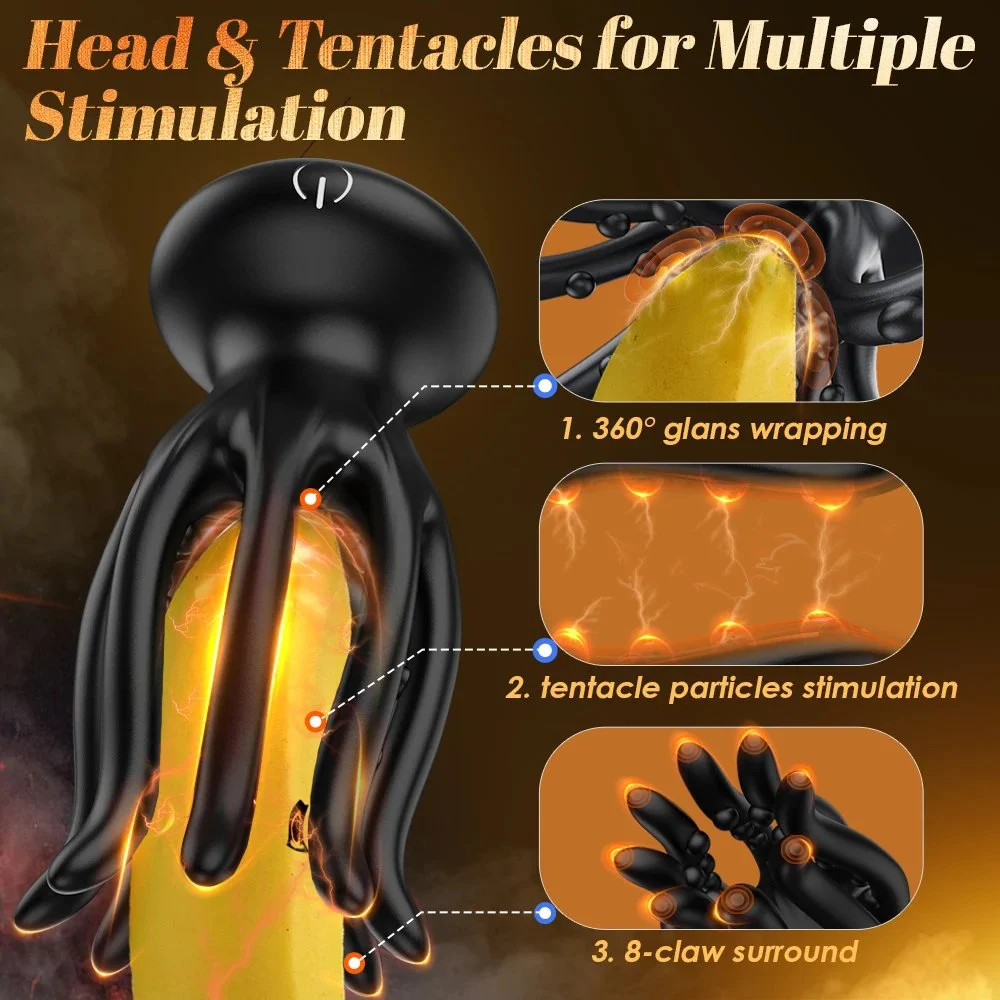 Octopus Shape 10-Mode Vibrator Men's Sex Toy for Male Masturbating Glans Stimulation Vibrator Sets