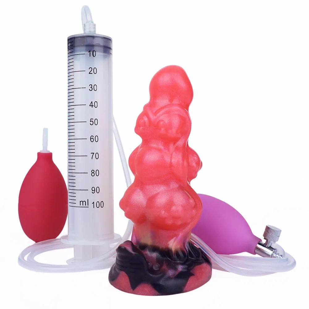 Safety Silicone Material Inflatable Squirting Anal Plug Stimulating Anal Plug Suitable for Women and Men