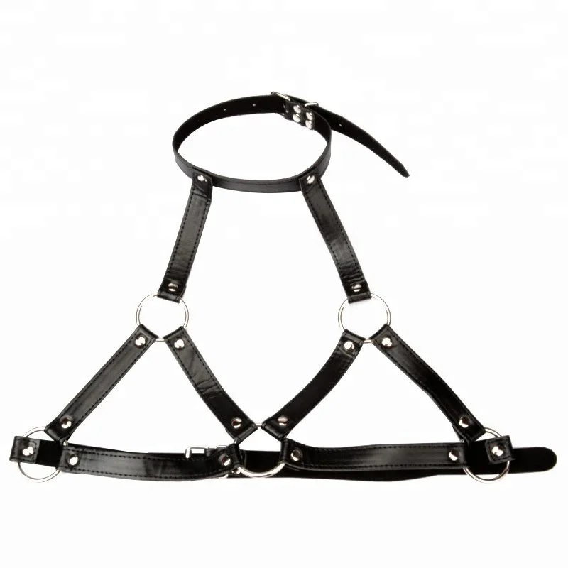 Sex Couple Leather Neck and Breast Belt Female Sex Bondage