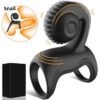 Men's Silicone Cock Ring Sex Toy 10 Frequency Snail Vibrating for Delay Ejaculation Stimulating Couple