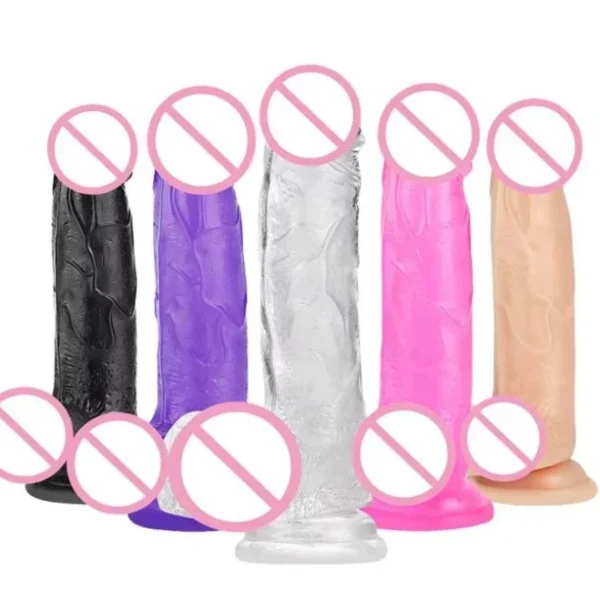 Large PVC Female Dildo Vibrator Realistic Adult Sex Toys for Men TPE and Silicone Material