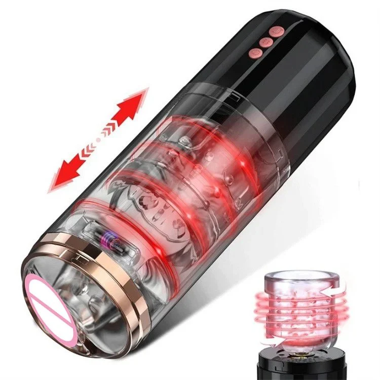 Powerful Masturbator Cup Vibrating Automatic Telescopic Thrusting Rotation Male Masturbation Cup