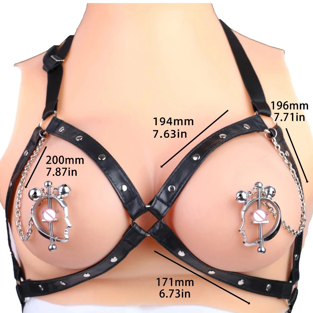 Women Using Nipple Clamps Metal Breast Clip Heavy Nipple Stimulator Women Beginner Breast Sex Toys with Leather Pearl Chain