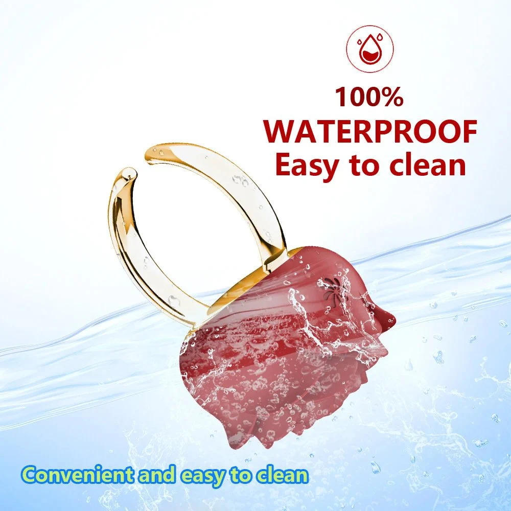 Magnetic Charging High Frequency Vibration Rose Ring Clitoral Vibrator for Couples Sex Life