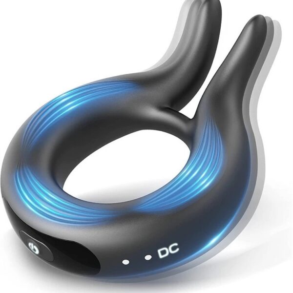 USB Rechargeable 10 Speeds Remote Control Rabbit Cock Ring Vibrator Sex Toys for Men