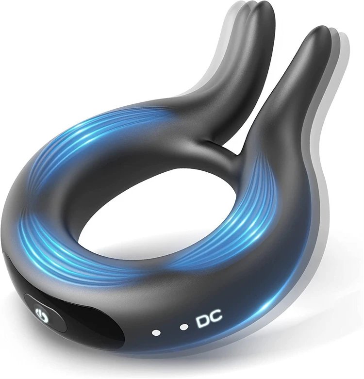 USB Rechargeable 10 Speeds Remote Control Rabbit Cock Ring Vibrator Sex Toys for Men