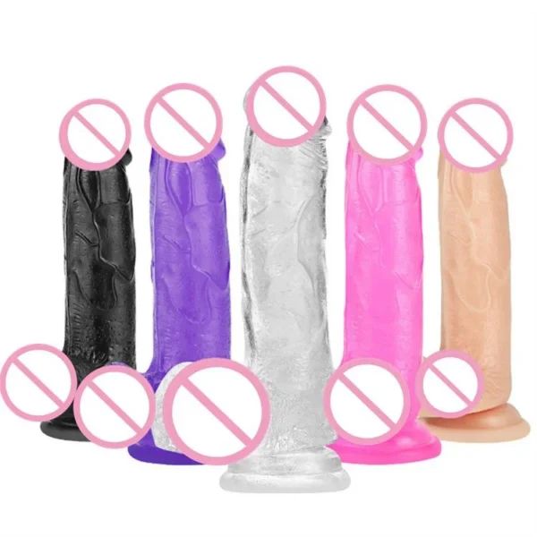 Sex Toys Dildo for Female Masturbation Colorful Realistic Soft Jelly Dildo With Suction Cup