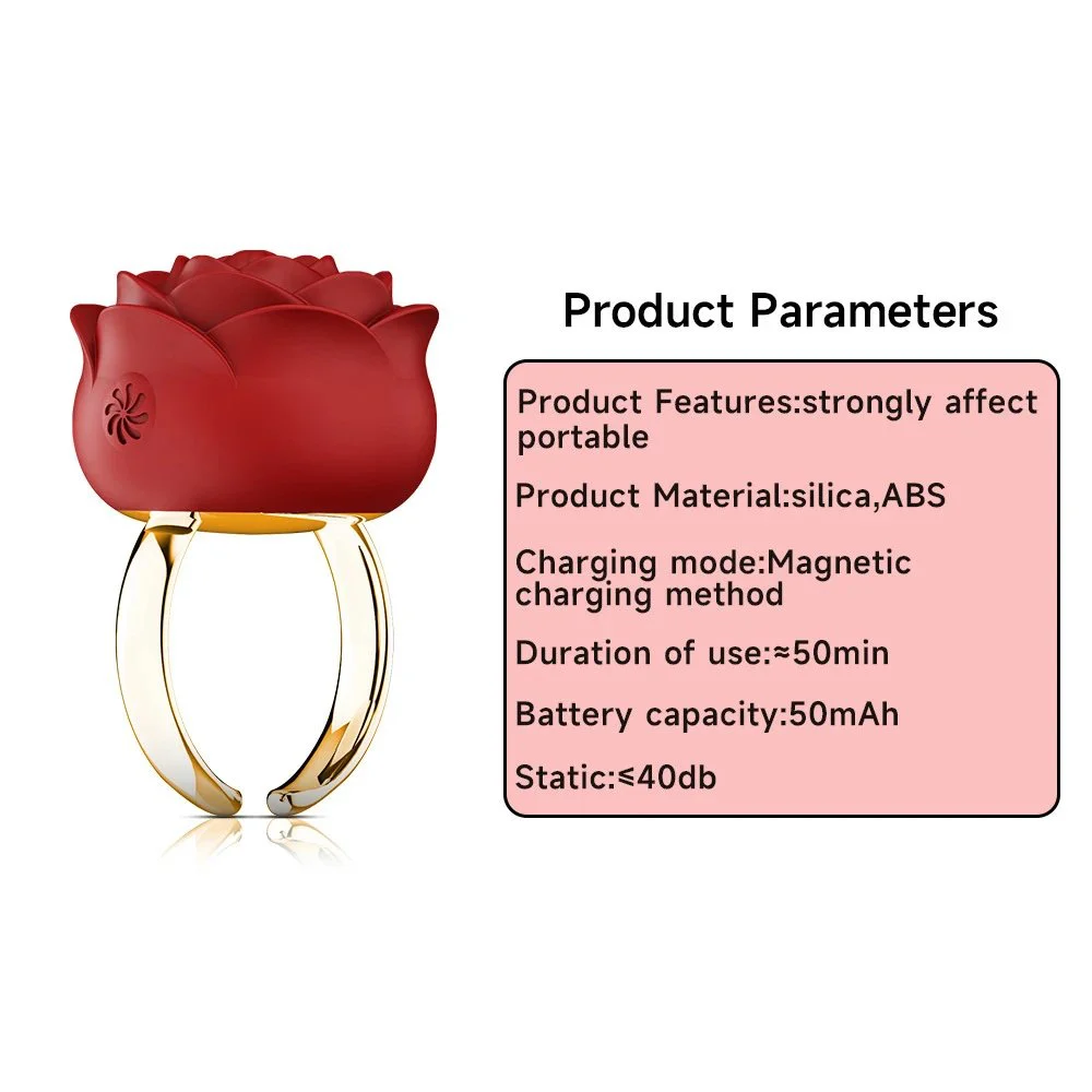 Magnetic Charging High Frequency Vibration Rose Ring Clitoral Vibrator for Couples Sex Life