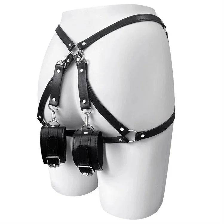 Sex Toys Handcuffs Erotic Bondage Accessories Bow Garter Belt Leather Bondage Harness Women