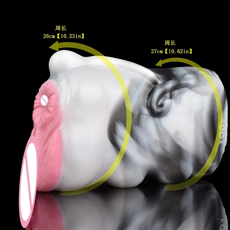 Realistic Animal Male Masturbator Fetish Sex Toy for Adult Dual Channel Silicone Fantasy Stroker Cow Vaginal Masturbator