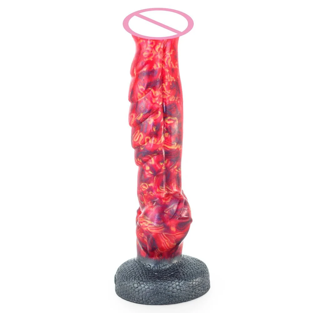 Medical G-spot Silicone Hellfire Color Waterproof Masturbation Simulation Dildo Goods for of Adult