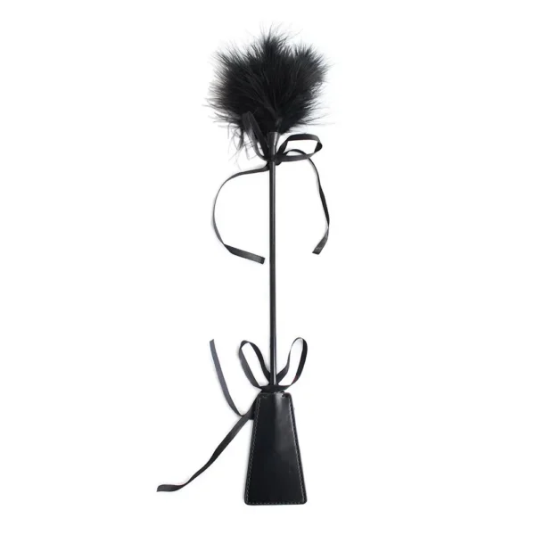 Racket Couples Leather Racket Adult Flirtation Rod Feather PU Racket Fun Hand Patting Black Couple Toys Supplies