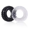 2pcs Men's Adult Stretchable Soft TPE Cock Ring for Stay Hard Penis Toys Male Tire Inspired Tyre Cock Ring for Sex Pleasure