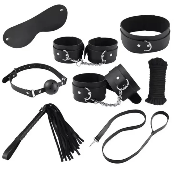 Set bundled handcuffs couple props sp training mouth ball adult sex toys sex aids