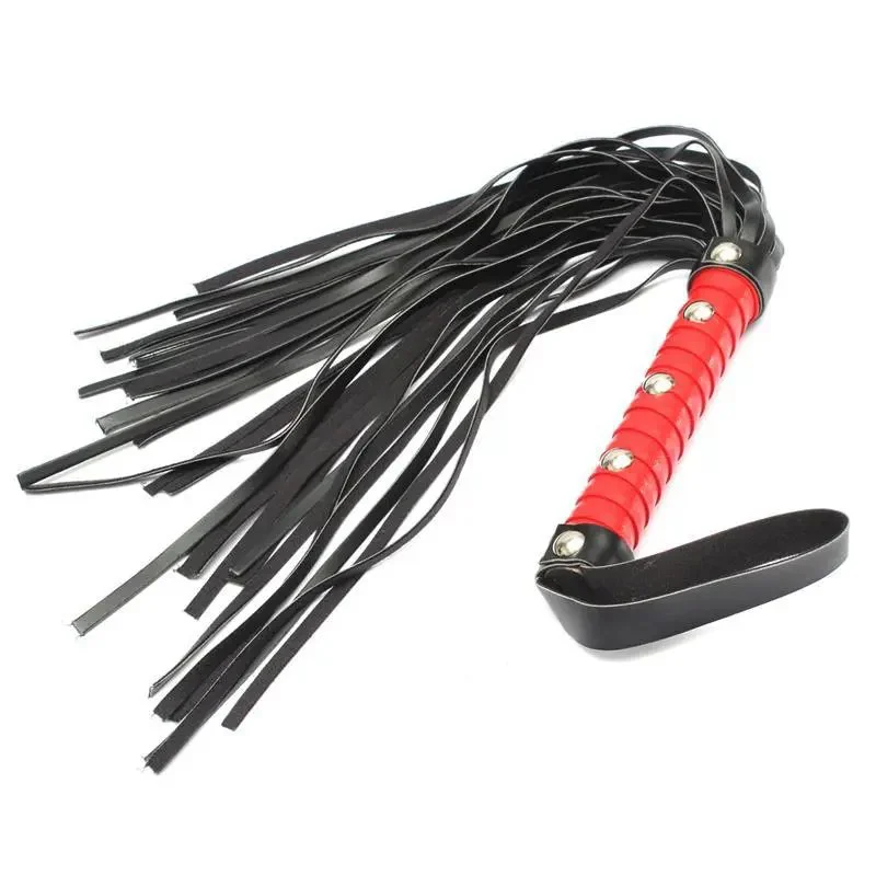 Role Play Bondage Games Red Handle Erotic Adult Fetish Toys Floggers and Whips