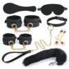Sexy Props Black Woven PU Eight Piece Set Couple Binding and Binding Set