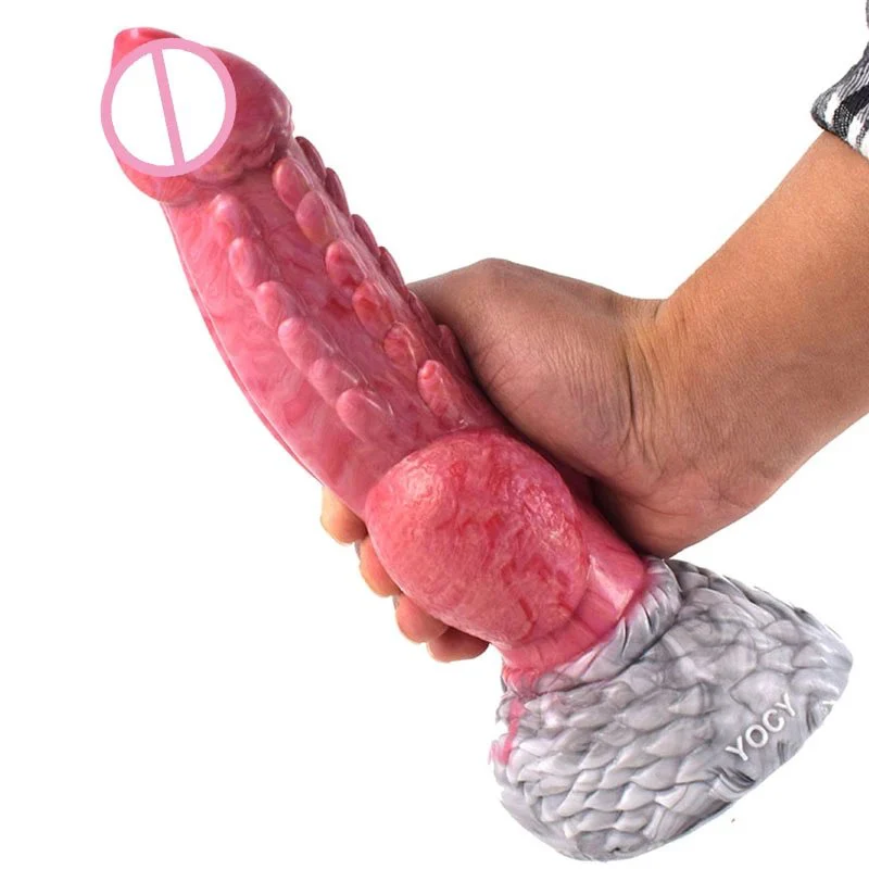 Latest Model Unique Animal Rubber Penis with Suction Cup Unisex Handjob Dildo for Male Female Sexual Party