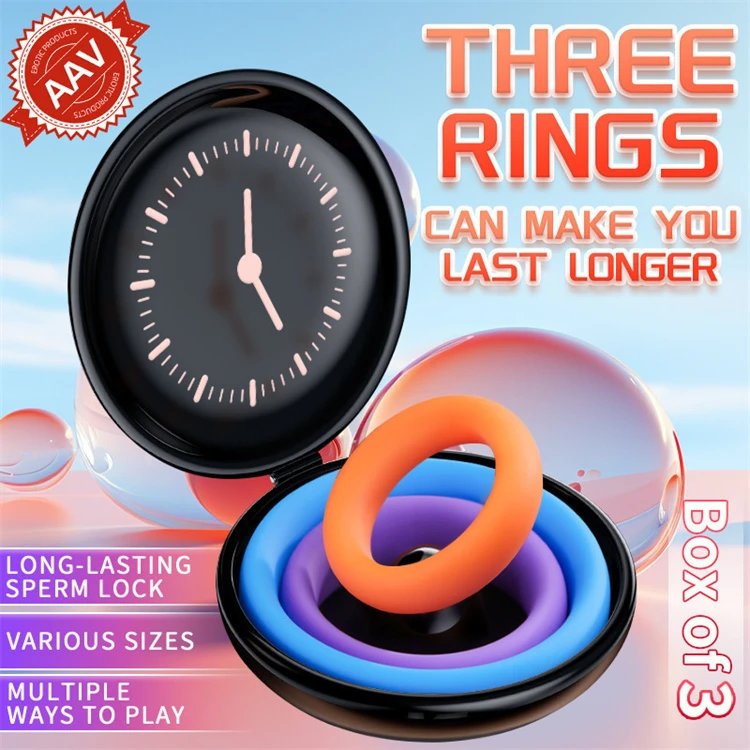 3PCS Set Enhancer Penis Rings Reusable Adult Sex Toys Soft Silicone Cock Ring