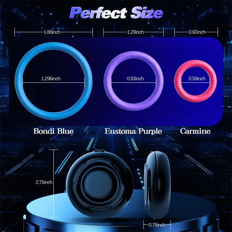 3PCS Set Enhancer Penis Rings Reusable Adult Sex Toys Soft Silicone Cock Ring