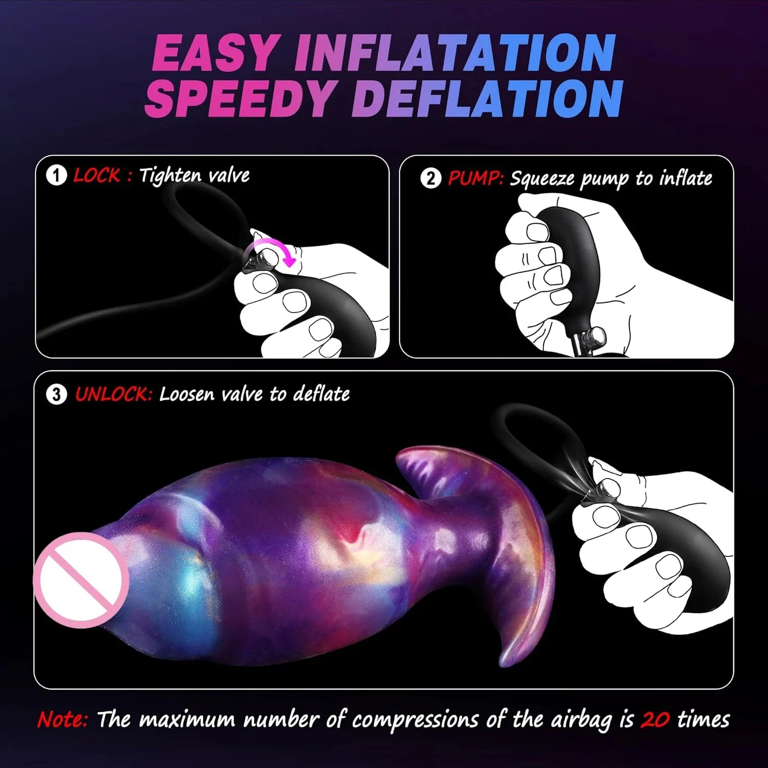 Large Fantasy Monster Alien Anal Dildo Toys Inflatable Butt Plug T-Shape Base Huge Silicone Prostate Toy for Expanding Anal Fun