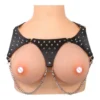 PU Leather ,alloy Metal Psyche Goddess Nipple Clamps Chainmail Spiked Armor Adjustable Leather Bra Couple Flirting Sex Toy