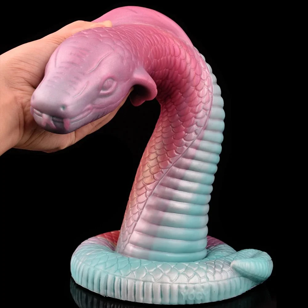 Huge Long Dildo Lifelike Cobra Shape Giant Fantasy Snake Penis Scales Big Dong Texture Soft Silicone Sex Toys for Women Men