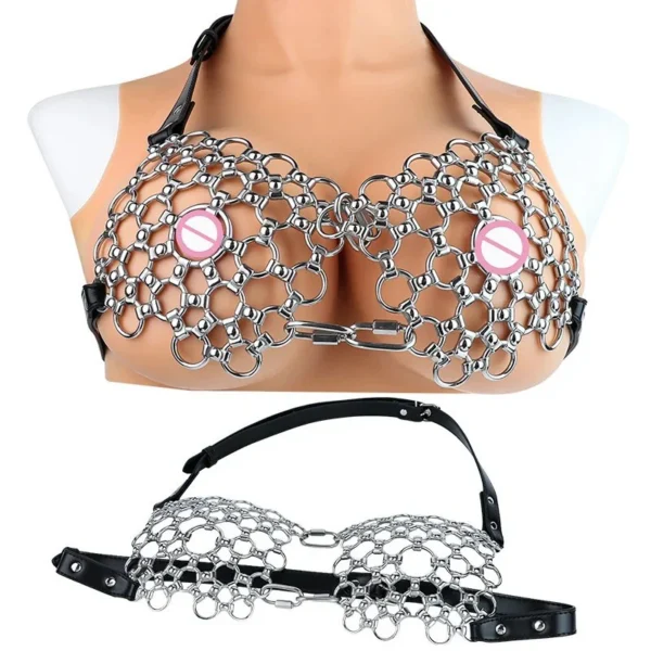 Stainless Steel Metal Breast Bra Female SM Extreme Bondage Restraint Underwear Chastity Belt Sex Toys for Women Personsal