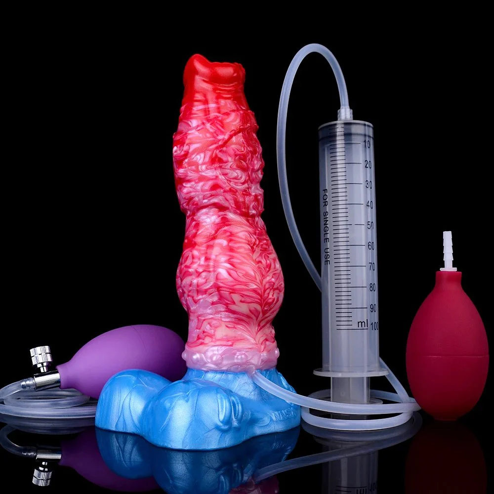 Inflatable Water Spray Dildo Fantasy Monster Dragon Dildo Soft Silicone Orgasm Sex Dildo Masturbator Adult Sex Toys