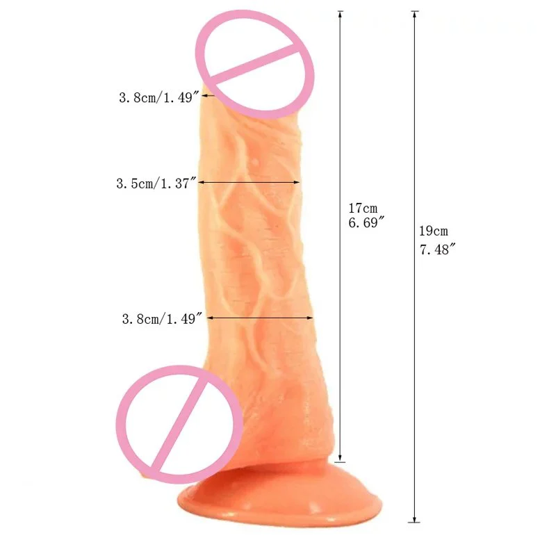 7.48-inch Wearable Simulated Penis Sex Toy Made of Medical-Grade Silicone, Suitable for Female Couples