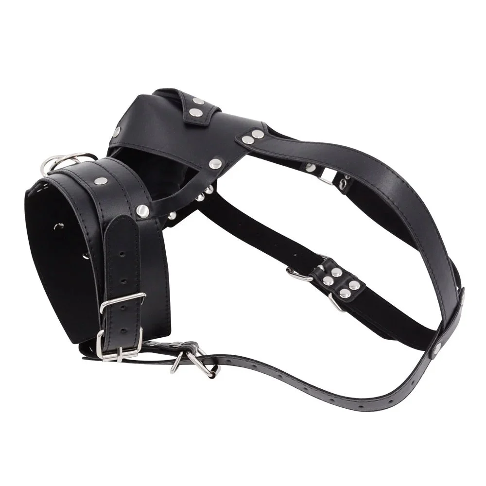 Bondage Black Hood Head Covering Mouth Plug Dildo Adult Products Headgear Sex Couples Other Sex Toys Couple Bondage