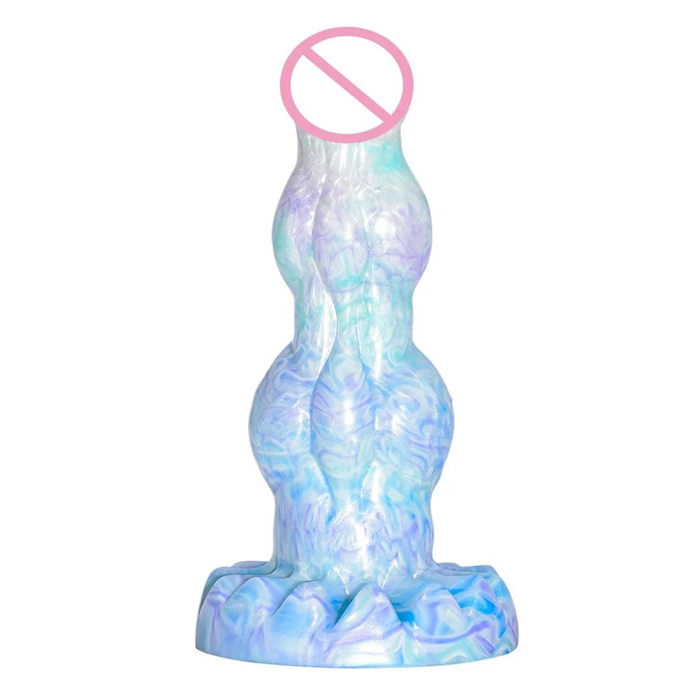 Large Knot Dog Horse Dildo With Sucker Big Dong Colorful Anal Plug Fantasy Animal Penis Silicone Sex Toys for Women