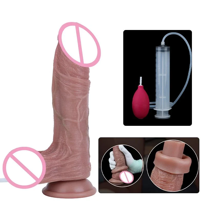 Silicone Realistic Squirting Penis Skin-Like Texture Removable Design Ultra-Realistic 18+ Adult Toy Strong Suction