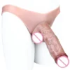 Hollow Soft Silicone Penis Sleeve Wearable Sex Dildo Pants Realistic Penis Enlargement Adult Sex Toys