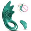 Silicone Wearable Resonance Massager 10 Modes Vibrating Ring Stimulator with Extended Time Desire Penis Rings for Men