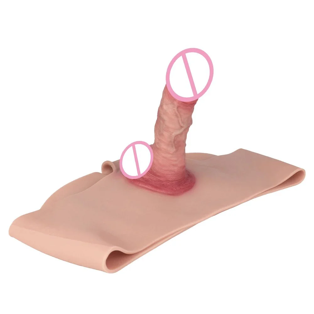 Hollow Realistic Dildo Extender Wearable Pants with Silicone Mid-Waist Pants Wearable Strap-On Toy for Men